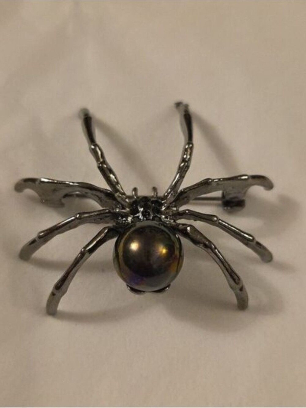 SPIDER Brooch  Simulated Pearl